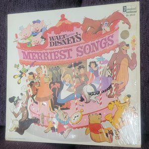 Vintage Walt Disney's Merriest Songs LP Album